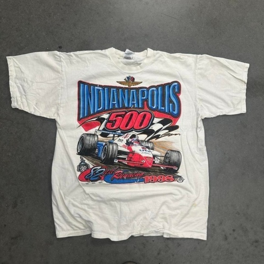 *SOLD* Fruit of the Loom white graphic Indianapolis 500 tee Size XL